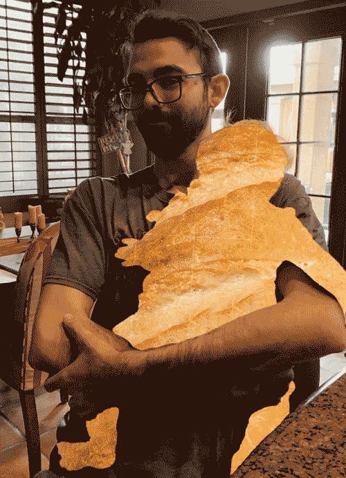 An edited picture of man and baby